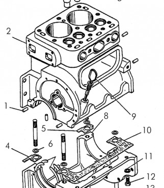 Блок-картер пускового двигателя Т-170